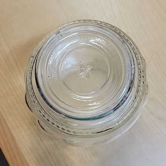 Vtg Ceiling Light Fixture Glass SHADE Diamond & Beaded Bathroom Hallway 5 1/2" - Picture 2 of 7